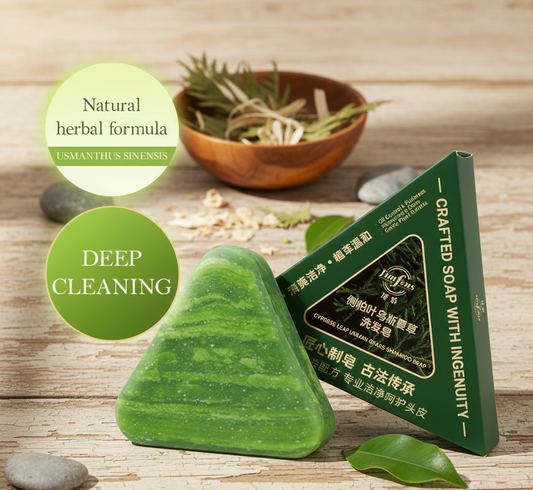Timfens Cypress Leaf & Usman Grass Shampoo Bar – Natural Herbal Deep Clean & Oil Control